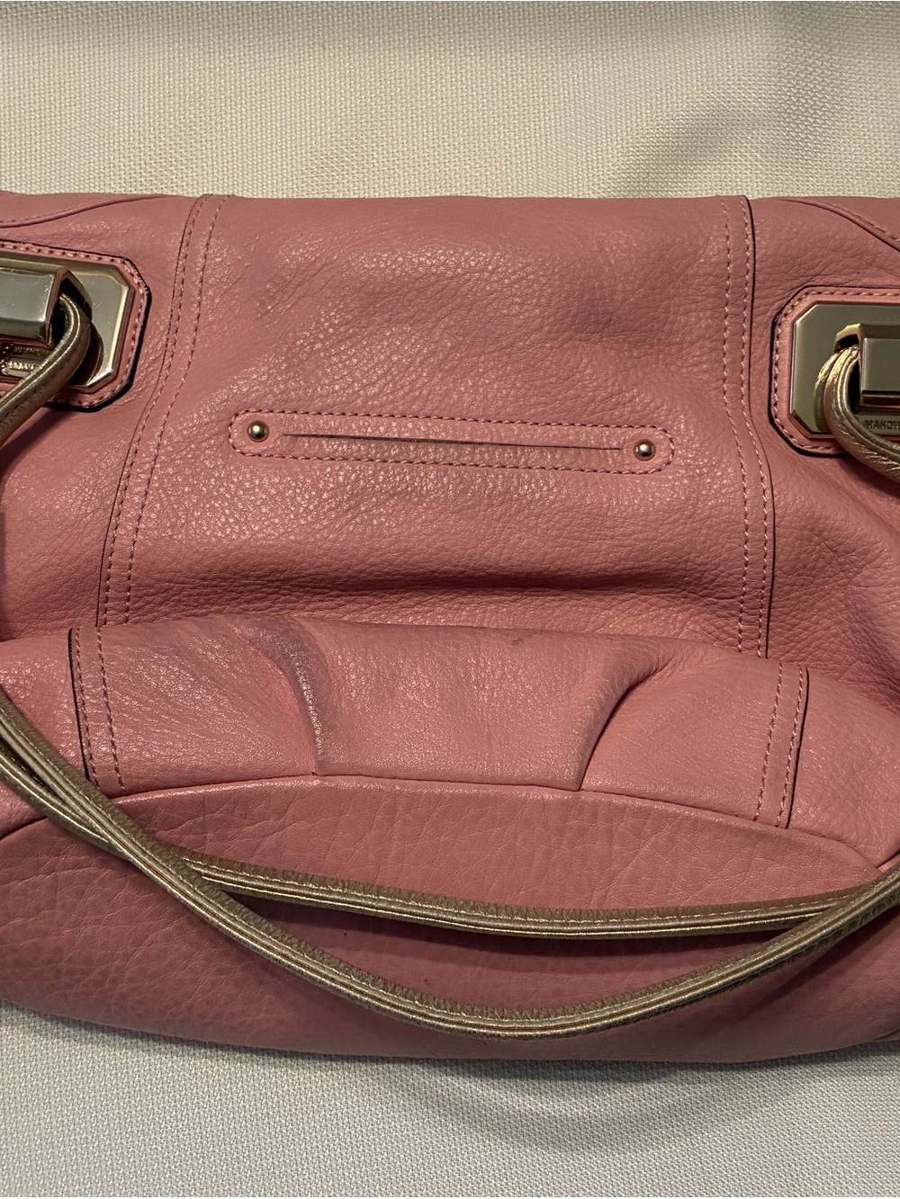 b. makowsky Pink Leather Crossbody Bag with Gold Hardware